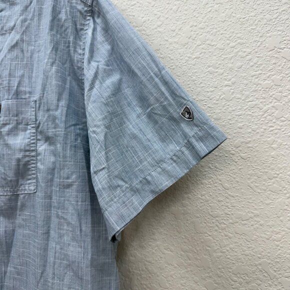 Kuhl Karib Blue Short Sleeve Performance Lightweight Button Shirt 7259 Mens XL - Picture 4 of 9